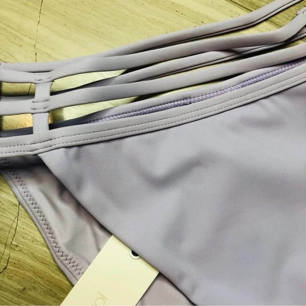 Jonathan Simkhai Amenda Strappy Bikini Summer Vacation Bottom Lupine Lilac Small